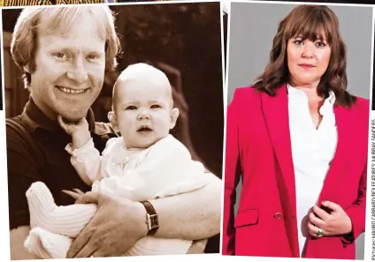  ?? ?? Turmoil: Dennis with Rula Lenska and, inset, Waterman with baby Julia and his daughter today