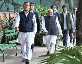  ??  ?? Congress president Rahul Gandhi arrives for the Congress Working Committee meeting at AICC headquarte­rs in New Delhi on Friday.