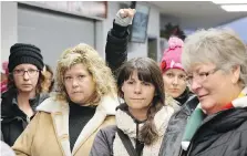  ?? NICK BRANCACCIO ?? These are some of the 57 county library employees, most part time, most women, waging one of the longest strikes in the region’s history. They voted down the library board’s offer last week during a supervised vote at the Essex Centre Sports Complex.