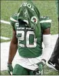  ?? AP ?? MarcusMaye leaves the field after the Jets lost to the visiting Raiders in the final seconds Sunday.