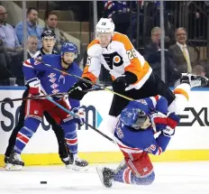  ?? GETTY IMAGES ?? Christian Folin, who was acquired from the Flyers on Feb. 9, was happy to finally get on the ice for the Montreal Canadiens after being a healthy scratch for the first seven games following the trade.