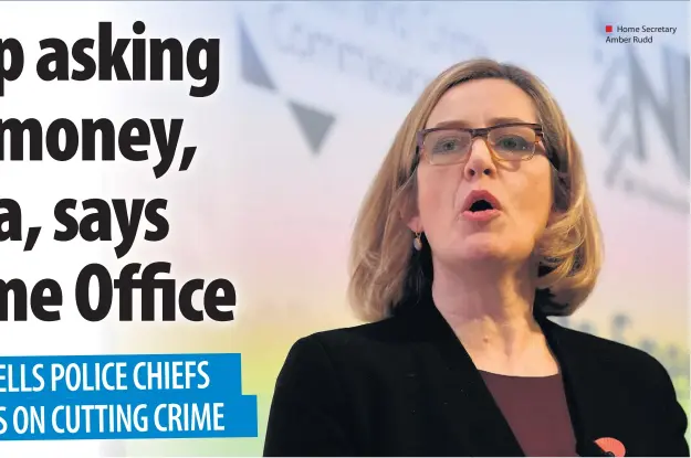  ??  ?? Home Secretary Amber Rudd