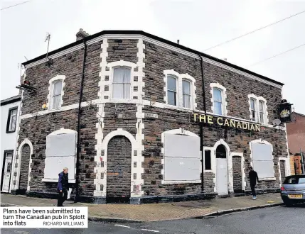  ?? RICHARD WILLIAMS ?? Plans have been submitted to turn The Canadian pub in Splott into flats