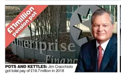  ??  ?? Jim Cracchiolo got total pay of £19.7 million in 2018 POTS AND KETTLES: