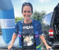  ??  ?? Rhian Mannings Burke raced in memory of her late husband Paul Burke and son George, right
