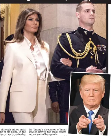  ??  ?? Melania Trump yesterday and (inset) the President