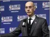  ?? DAVID BANKS — THE ASSOCIATED PRESS FILE ?? NBA Commission­er Adam Silver believes the league has done all it can to prepare for the new season, which starts Tuesday with the pandemic still a major issue and concern.