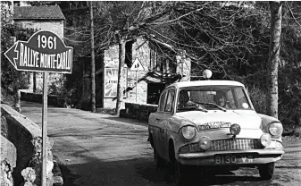  ??  ?? Above: An Anglia on its way to Monte Carlo in 1961