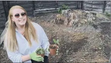  ??  ?? GOING GREEN: Sally Fairbrass, top, and Hannah Bright, above, have both been gardening during the nation’s lockdown.