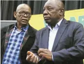  ?? Picture: MICHAEL PINYANA ?? BRAVE OR STUPID? Ace Magashule and President Cyril Ramaphosa in 2018. When the ANC asked him to stay home, Magashule replied by sending a letter suspending the president.