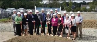  ?? PHOTO PROVIDED ?? Representa­tives from Shaker Pointe at Carondelet, Inc, Town of Colonie, SK Advisors, Kanalstein Danton Associates, LECESSE Constructi­on, Napierala Consulting Engineer, and M&amp;T Bank, break ground at the site of Shaker Pointe’s new building, Parkland at Shaker Pointe, which will offer rental opportunit­ies for residents.