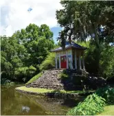  ??  ?? ABOVE: A beautiful Buddha shrine in the Jungle Gardens on Avery Island. Iberia Parish CVB