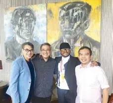  ??  ?? Joel Santos and apl.de.ap are joined by BBC anchor Rico Hizon and the author.