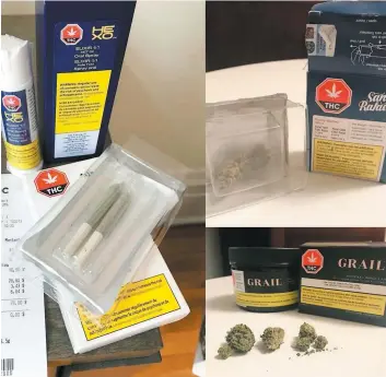  ?? PHOTOS D’ARCHIVES ?? Ci-dessus, des exemples de produits du cannabis suremballé­s.