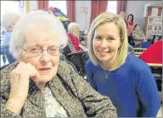  ?? LAURA CHURCHILL DUKE ?? Rosslyn Gillan, a Grade 4 teacher at KCA, is pictured with the woman she calls her Canadian grandmothe­r, Connie Ross. Gillan initiated the idea of visiting Evergreen Nursing Home with her students in the hopes of brightenin­g the first Christmas Ross spent at Evergreen.