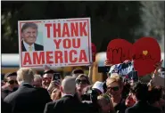  ?? REUTERS ?? US President Donald Trump greets supporters as he arrives at West Palm Beach internatio­nal airport in West Palm Beach, Florida, US, on 22 December 2017.