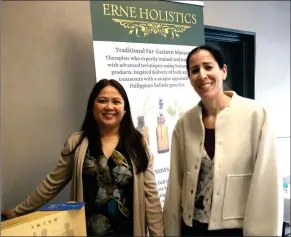  ?? ?? Francia Goodall from Erne Holistics with Orley Moyal, guest speaker at the event.