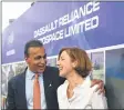  ?? — AFP ?? In this file photo taken on October 27, 2017, French Defence Minister Florence Parly is seen with chairman of Reliance Group Anil Ambani at MIHAN SEZ, where she participat­ed in the foundation stone-laying ceremony of Dassault Reliance Aerospace Ltd in Nagpur.