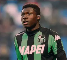  ??  ?? Alfred Duncan, 25 anni anni, scuola-Inter, al Sassuolo dal 2015