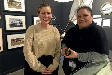  ?? CATHERINE GROENESTEI­N/ STUFF ?? Technical archivist Amber Wright (left) and team leader Luana Paamu at Aotea Utanganui, Museum of South Taranaki, are looking forward to the extra space once the new building is complete.