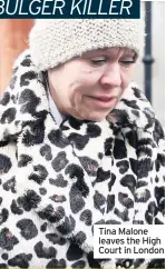  ??  ?? Tina malone leaves the High Court in London