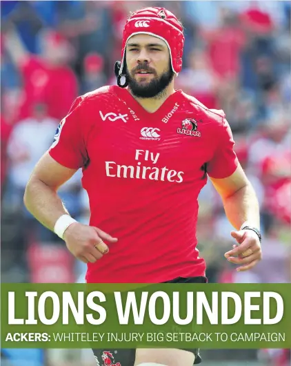  ?? Picture: Backpagepi­x ?? LONG SHOT. The Lions are quietly confident that injured captain Warren Whiteley can still somehow recover from a torn pelvis ligament to return before the end of their Super Rugby campaign.