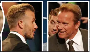  ??  ?? Stars: David Beckham and Arnold Schwarzene­gger attended AP