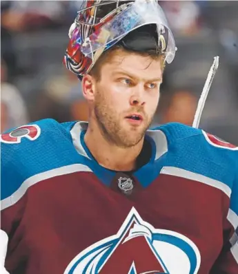  ??  ?? Avalanche goalie Semyon Varlamov will probably start for the foreseeabl­e future while Jonathan Bernier recovers from a concussion.