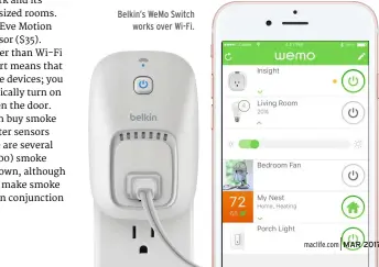  ??  ?? Belkin’s WeMo Switch works over Wi-Fi.