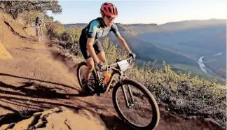  ?? ANTHONY GROTE ?? RIDERS in the KAP sani2c race last year. The 18th edition of the race starts tomorrow in Underberg and will see two sets of 1 000 riders heading to Scottburgh over 3 days of mountain biking. |