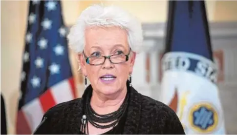  ?? REUTERS ?? Gayle Smith el pasado lunes durante su toma de posesión del cargo en la Casa Blanca