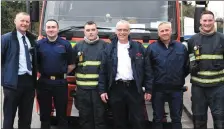  ??  ?? Fire Station members Cllr Damien Quigg, Mike McCaffrey, Shane Ahern, Shay Maher, Kieran Corcoran and Paul Sheehan.