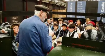  ??  ?? Schools regularly visit Swindon Steam Museum – these young “evacuees” are learning about the war