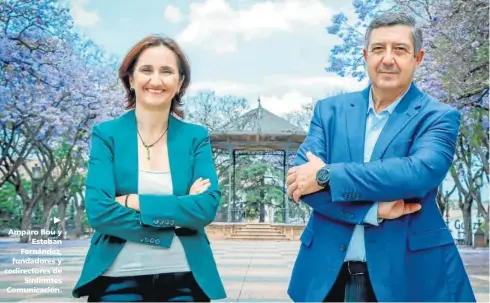  ??  ?? ► Amparo Bou y Esteban Fernández, fundadores y codirector­es de Sinlímites Comunicaci­ón.