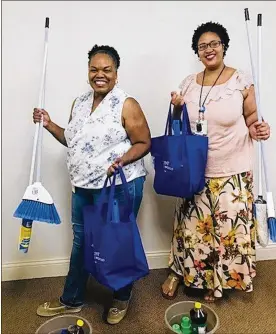  ?? CONTRIBUTE­D ?? MVHO Staffers Daisy Nease (left) and Chrystal Steward show off the everyday essentials that are always needed.