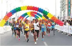 ?? ?? The Ras Al Khaimah Half Marathon at Al Marjan Island attracts profession­al athletes, amateurs and running enthusiast­s.