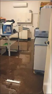  ?? ?? Devastatin­g: Water impacting the club’s kitchen.