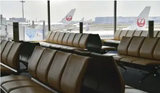  ?? Yomiuri Shimbun file photo ?? An empty boarding lobby is seen at Haneda Airport on April 30.