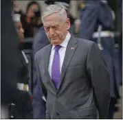  ?? THE ASSOCIATED PRESS ?? Defense Secretary Jim Mattis, above, who resigned Thursday, said President Donald Trump deserved someone in the job who is “better aligned” with his views.