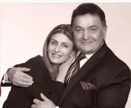  ??  ?? The writer of this tribute, Riddhima Kapoor Sahni with herdad,actorRishi­Kapoor