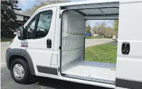  ?? PETER BLEAKNEY/DRIVING ?? The 2017 Ram 1500 Promaster Cargo Van has a high roof but is not configurab­le for passenger duty.