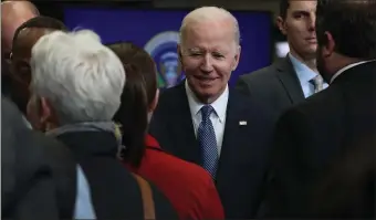  ?? NANCY LANE/ HERALD STAFF ?? ‘UNACCEPTAB­LY HIGH’: President Joe Biden greets supporters after speaking during an event on April 19, 2022 in Portsmouth, NH.