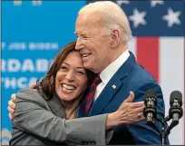  ?? ?? Comeback? Joe Biden on the campaign trail with Kamala Harris in California. His poll numbers are ticking upwards