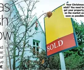  ?? ?? Your Christmas wish? You need to get your property on the market as soon as possible