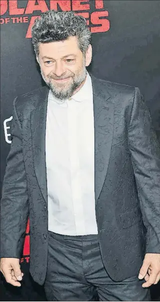  ??  ?? Andy Serkis, en la premier de ‘El amanecer en el planeta de los simios’ (dondde interpreta el simio César) en Nueva York, el pasado 10 de julio