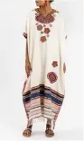  ??  ?? 1 WEAR Chime embroidere­d-cotton kaftan with silk lining, $975, Pamela Easton.