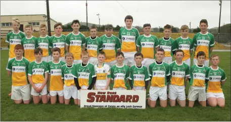  ??  ?? The runners-up from Duffry Rovers prior to the final in St. Patrick’s Park, Enniscorth­y.