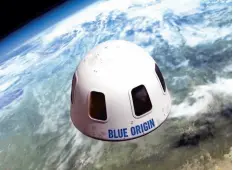  ?? BLUE ORIGIN ?? An illustrati­on of the capsule Blue Origin will use to take tourists into space. The flight is slated for July 20.