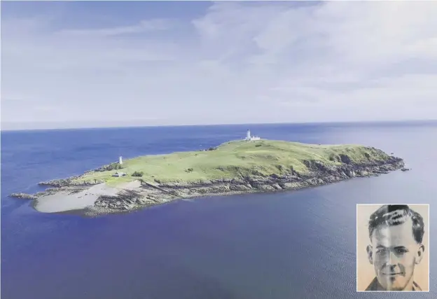  ??  ?? Little Ross Island – up for sale for £325,000 – brought back memories for one visitor, who in 1960, found the body of a lighthouse keeper killed by Robert Dickson, inset