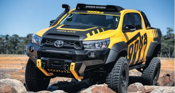  ??  ?? The custom, one-off Hilux was built by Toyota’s design and engineerin­g division in Australia.